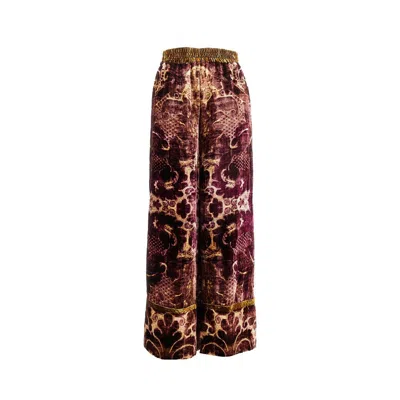 Pierre-louis Mascia Printed Chenille Wide Pants In Red