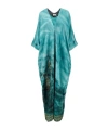 Pierre-louis Mascia Pierre Louis Mascia Printed Silk Long Dress In Blue