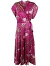 Pierre-louis Mascia Pierre Louis Mascia Printed Silk Long Dress In Multicolour