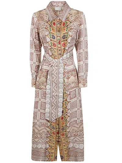 Pierre-louis Mascia Printed Dress In Beige