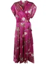 Pierre-louis Mascia Pierre Louis Mascia Printed Silk Long Dress In Multicolour