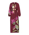 Pierre-louis Mascia Floral-print Organic Silk Maxi Shirtdress In Red
