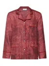Pierre-louis Mascia Printed Piped-trim Shirt In Red