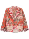 Pierre-louis Mascia Pierre Louis Mascia Printed Silk Double-breasted Jacket In Red