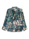 Pierre-louis Mascia Pierre Louis Mascia Printed Silk Jacket In Beige
