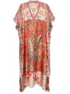 Pierre-louis Mascia Pierre Louis Mascia Printed Silk Kaftan In Red