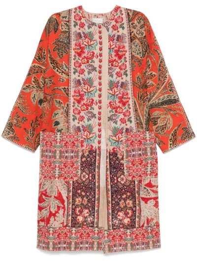 Pierre-louis Mascia Pierre Louis Mascia Printed Silk Kimono In Red
