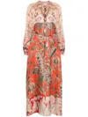 Pierre-louis Mascia Pierre Louis Mascia Printed Silk Maxi Dress In Brown
