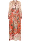 Pierre-louis Mascia Pierre Louis Mascia Printed Silk Maxi Dress In Brown