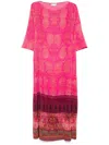 Pierre-louis Mascia Pierre Louis Mascia Printed Silk Maxi Dress In Purple