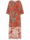 Pierre-louis Mascia Pierre Louis Mascia Printed Silk Maxi Dress In Red