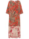 Pierre-louis Mascia Pierre Louis Mascia Printed Silk Maxi Dress In Red
