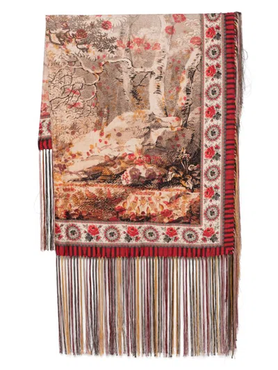 Pierre-louis Mascia Pierre Louis Mascia Printed Silk Scarf In Brown