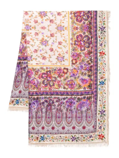 Pierre-louis Mascia Pierre Louis Mascia Printed Silk Scarf In Purple