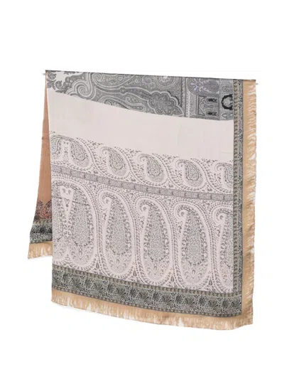 Pierre-louis Mascia Pierre Louis Mascia Printed Silk Scarf In Gray