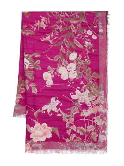 Pierre-louis Mascia Printed Silk Scarf In Pink