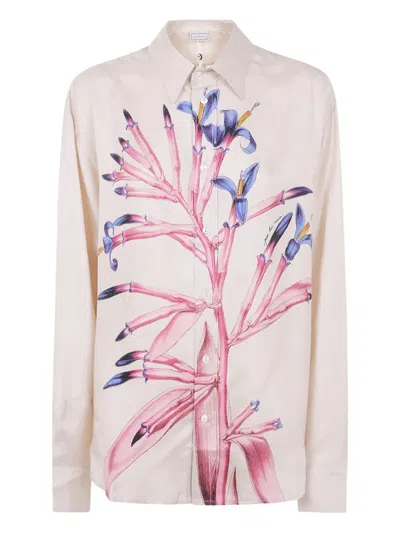 Pierre-louis Mascia Printed Silk Shirt In Neutral