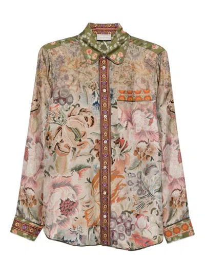 Pierre-louis Mascia Pierre Louis Mascia Printed Silk Shirt In Animal Print