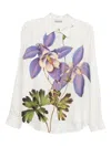 Pierre-louis Mascia Pierre Louis Mascia Printed Silk Shirt In White