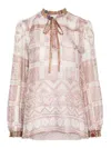 Pierre-louis Mascia Pierre Louis Mascia Printed Silk Shirt In Beige