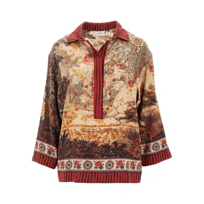 Pierre-louis Mascia Printed Silk Shirt In Multicolor
