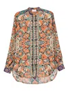 Pierre-louis Mascia Pierre Louis Mascia Printed Silk Shirt In Orange