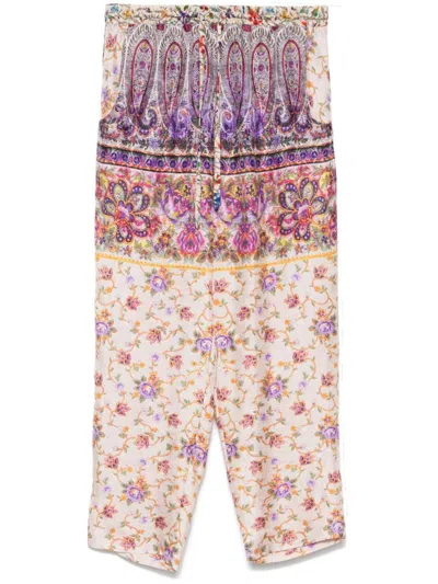 Pierre-louis Mascia Pierre Louis Mascia Printed Silk Trousers In Purple
