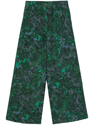 Pierre-louis Mascia Adanastr Wide-leg Trousers In Green