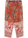 Pierre-louis Mascia Aloe Silk Cropped Trousers In Red