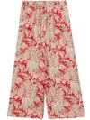 Pierre-louis Mascia Pierre Louis Mascia Printed Silk Trousers In Red