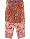 Pierre-louis Mascia Aloe Silk Cropped Trousers In Red