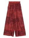 Pierre-louis Mascia Printed Silk Trousers In Red