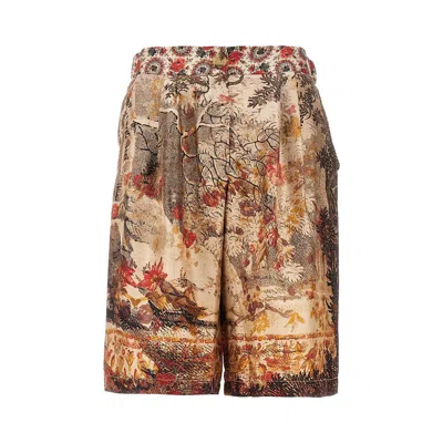 Pierre-louis Mascia Printed Silk Twill Shorts In Multicolor