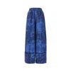 Pierre-louis Mascia Printed Silk Wide Leg Pants In Blue