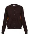Pierre-louis Mascia Printed Wool Cardigan In Brown