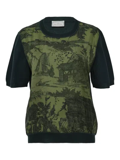 Pierre-louis Mascia Printed Wool T-shirt In Green