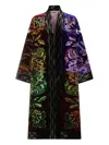 Pierre-louis Mascia Quilted-design Velvet Coat In Multi
