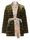 Pierre-louis Mascia Quilted Floral Velvet Coat In Multi