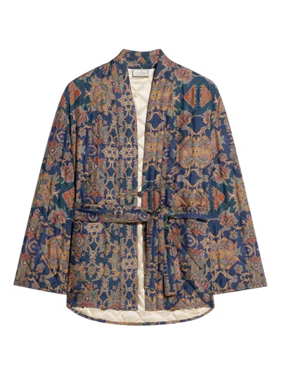 Pierre-louis Mascia Quilted Patterned Jacket In Blue
