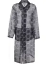 Pierre-louis Mascia Kobes Organza Blue Duster Coat In Multicolour