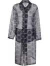 Pierre-louis Mascia Kobes Organza Blue Duster Coat In Multi