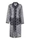 Pierre-louis Mascia Kobes Organza Blue Duster Coat In Multicolor