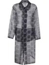Pierre-louis Mascia Kobes Organza Blue Duster Coat In Multicolour
