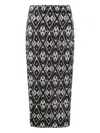 Pierre-louis Mascia Jacquard Velvet Pencil Skirt In Black