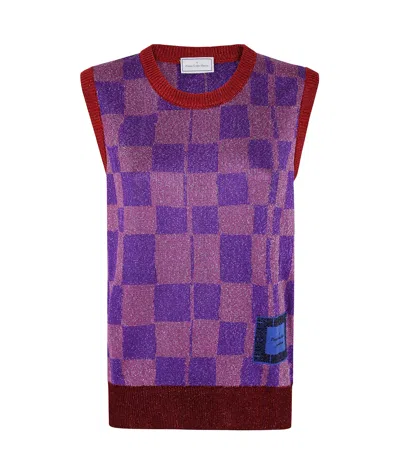 Pierre-louis Mascia Round-neck Knitted Vest In Purple