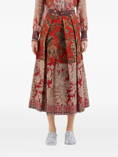 Pierre-louis Mascia Salato Floral-print Cotton Skirt In Neutral
