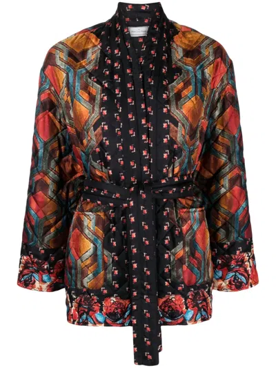 Pierre-louis Mascia Self-tied Quilted Jacket In Black