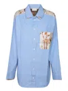Pierre-louis Mascia Light Blue Striped And Floral Shirt