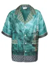 Pierre-louis Mascia Aloes Light Blue Multicolor Shirt In Blue