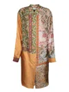 Pierre-louis Mascia Floral-patchwork Shirt In Orange
